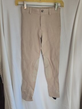 Kids Beige Riding Leggings with Knee Patches